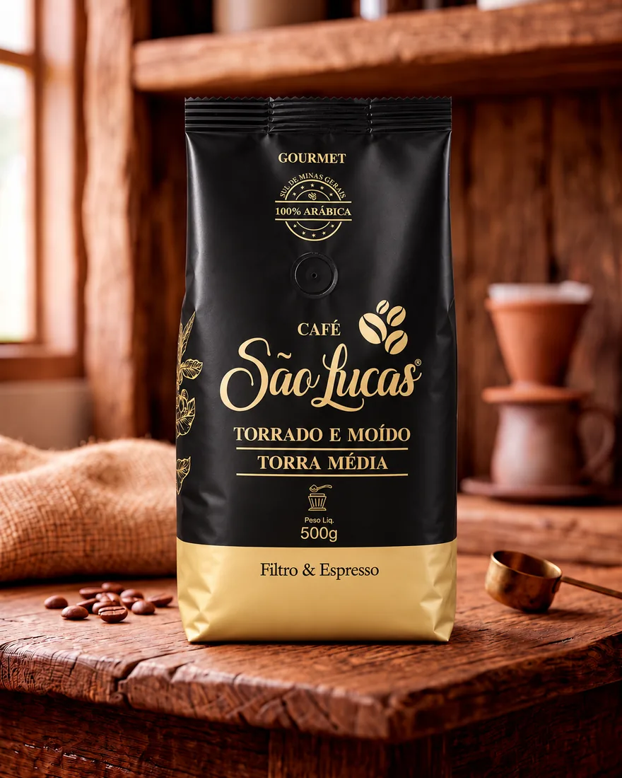 Café São Lucas Gourmet, torrado e moído, 500 g